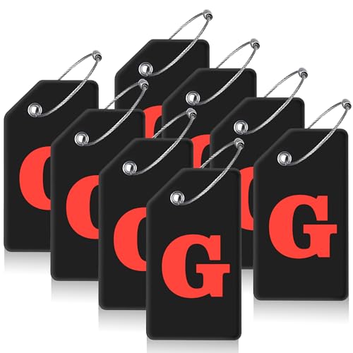 8 Pack Initial Luggage Tags for Suitcases Airplane Travel Essentials (8 Count)