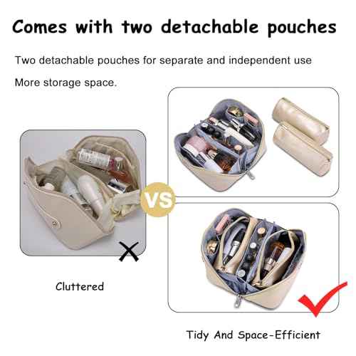 Travel Makeup Bag Organizer Cosmetic Bag (3 Count)