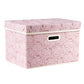 Collapsible Storage Boxes with Lids Fabric Decorative Storage Bins Cubes Organizer Containers Baskets with Cover Handles Divider for Bedroom Closet Living Room 14.9x9.8x9.8 Inch 1 Pack