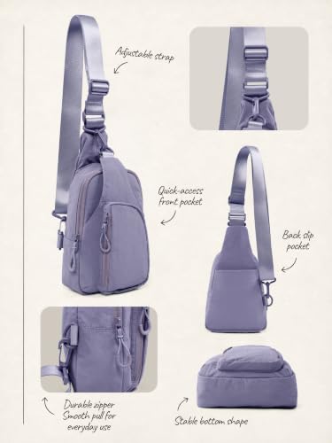 Sling Bag with Adjustable Straps Crossbody Chest Bag Lightweight Small Backpack for Casual Outdoor Traveling Hiking