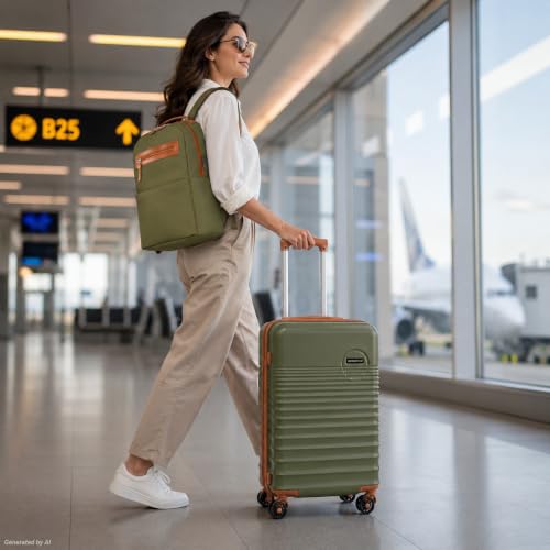 Carry On Luggage 22x14x9 Airline Approved Suitcase with Wheels
