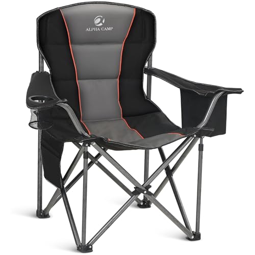 Oversized Fully Padded Camping Chairs with Lumbar Support