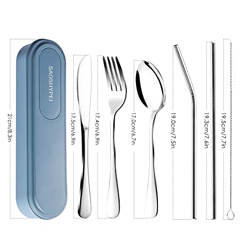 7 Piece Travel Utensils Set with Case and Straws (8 Count)
