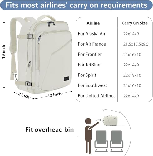 Beige Travel Backpack Women