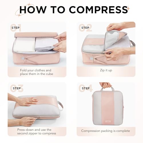 10 Set Compression Packing Cubes for Travel Gifts Mom Women (10 Count)