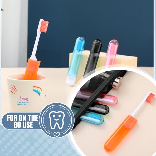4 Pcs Travel Toothbrush Mini Foldable with Case