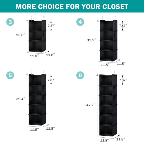 Hanging Closet Organizer and Storage for Clothes (5 Shelves)