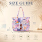 Waterproof Beach Tote Pool Bags for Women Ladies Extra Large Carry On Bag With Wet Compartment for Weekender Travel