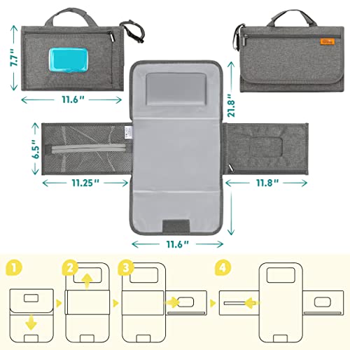 Portable Diaper Changing Pad with Wipes Pocket