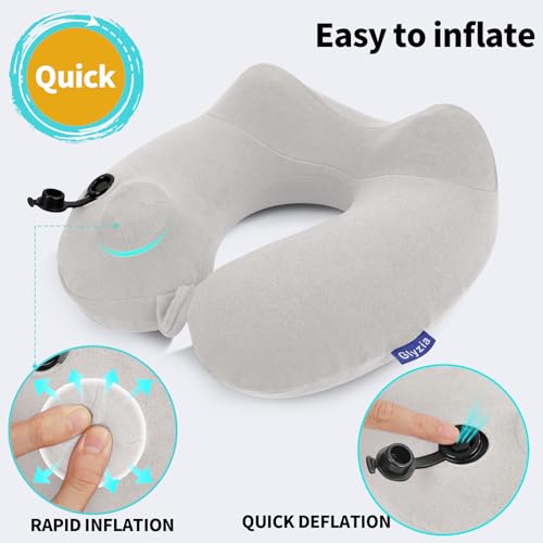 2 Pack Inflatable Travel Neck Pillows for Airplanes