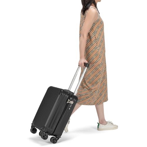 Personal Item Small Suitcase 18x14x8 Inches Hardside Built In TSA Lock & USB Port Lightweight Luggage With Removable Silent Wheels Underseat Carry