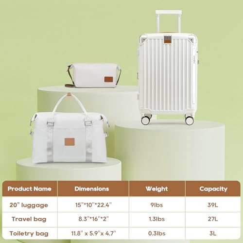 20in Carry On Luggage with Cup Holder and USB Port