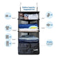 Stow-N-Go Hanging Travel Shelves, Packing Organizer for Luggage. Carry on Closet for Suitcase. Expandable Packing Cube. Travel Essentials. (Black - L, L = (L) 11.8" x (W) 11.8")