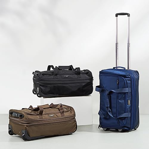 Expandable Carry On Luggage Suitcases with Wheels Foldable Duffle Bag for Travel Carry On suitcase Weekend Bag for Women Men（Black）