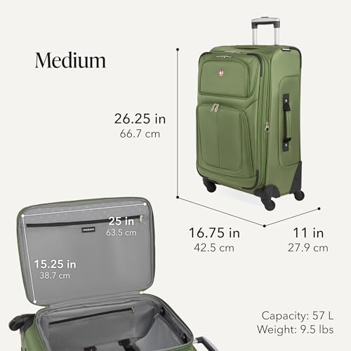 Sion Softside Expandable Spinner Luggage Durable Lightweight Travel Suitcase (3 Count)