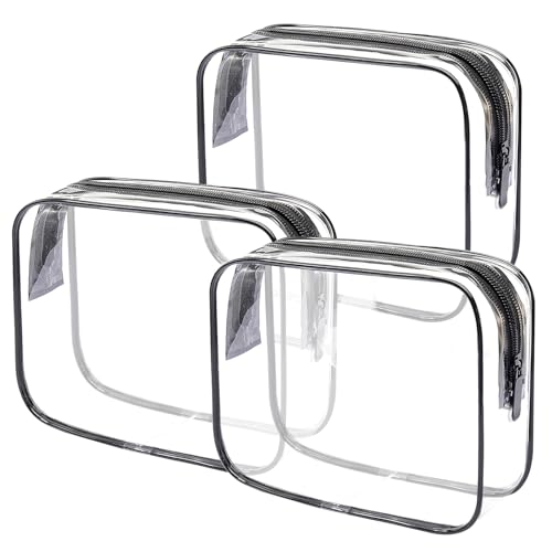 Clear Toiletry Bag TSA Approved Quart Size Travel Carry On (3 Count)
