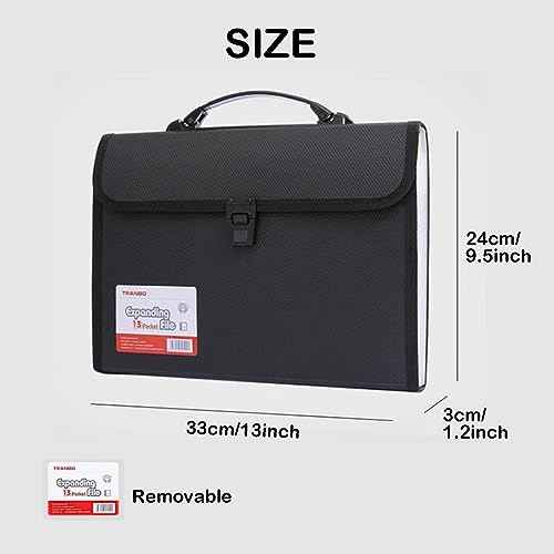 2 Pack 12 Pockets Accordion File Organizer with Handle (2 Count)