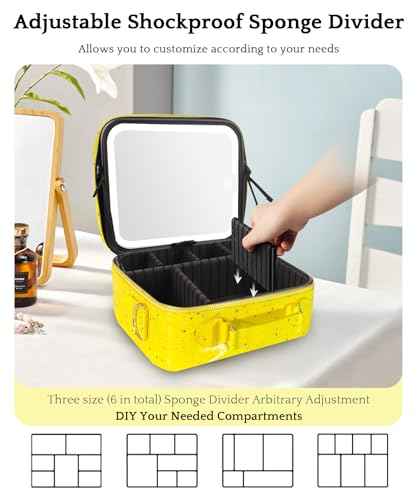 Travel Makeup Bag Cosmetic Bag with Lighted Mirror