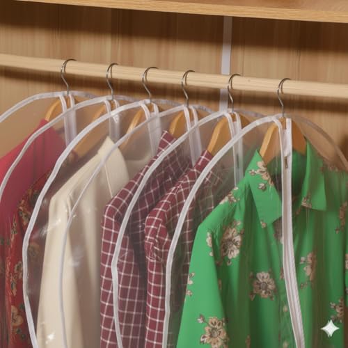 36” All Clear Garment Bags for Women Suit Bags (6 Count)