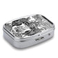 Metal 2 Compartment Pill Organizer Travel Friendly Portable Compact Pill Box Cute Pill Case to Hold Vitamins