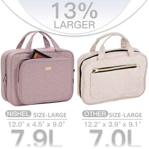 Travel Toiletry Bag for Women Hanging Organizer Makeup Case Pockets