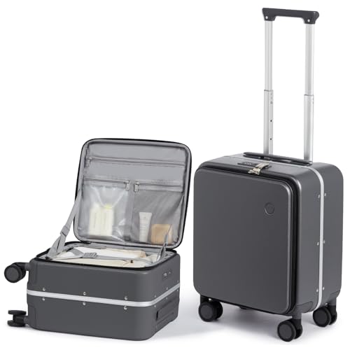 17x14x9 Carry On Luggage Underseat PC Hard Shell Suitcase Top Opening Aluminum Frame Travel Suitcases with Wheels