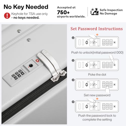 20 Inch Carry On Luggage 22x14x9 Airline Approved PC Hard Shell Suitcase Top Opening Aluminum Frame Travel Suitcases with Wheels