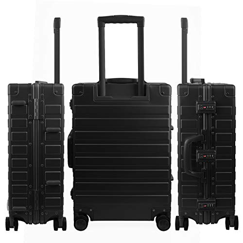 All Aluminum Luggage with TSA Locks Metal Hard Shell Zipperless Spinner Alloy Metal Suitcase