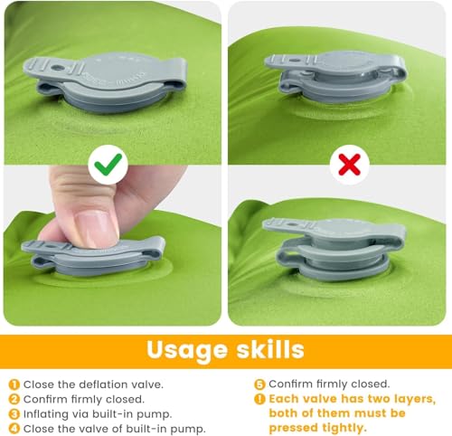 2 Pack 4 Inch Ultralight Camping Sleeping Pads with Foot Pump (2 Count)