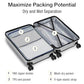 24 Inch Luggage TSA Approved Hardshell Suitcases with Spinner Wheels Durable PC+ABS Medium Checked Travel Luggage for Women Men Silver Grey