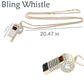 Blinged Rhinestone Whistle for Coaches with Metal Chain