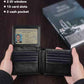 Wallet for Men RFID Blocking Genuine Leather Mens Wallets Bifold with 2 ID Window 13 Card Slots black stripe