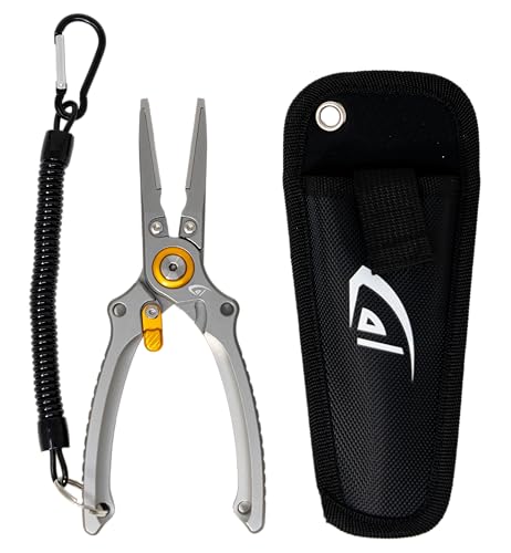 danco 7.5 Inch Aluminum Center Cutter Fishing Pliers with Sheath and Lock