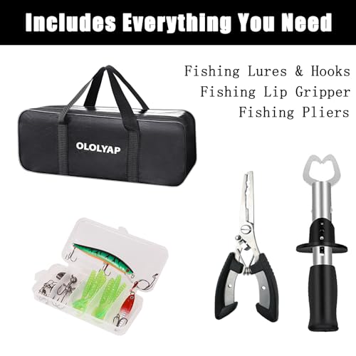 2PCS Fishing Rod and Reel Combo 6.9ft Telescopic Fishing Pole (4 Count)