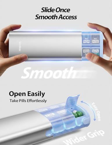 Metal 7 Day Travel Pill Organizer 2 Times a Day