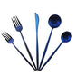 20-Piece 18/10 Stainless Steel Flatware Silverware, Luxury Dinnerware Set Travel Cutlery Tableware Include Knife Fork Spoon Service for 4,Healthy & Eco-Friendly Dishwasher Safe (Blue Matte) (4 Count)