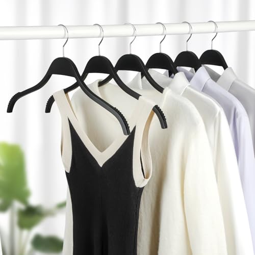 Slim Wooden Hangers with Extra Soft Non (30 Count)