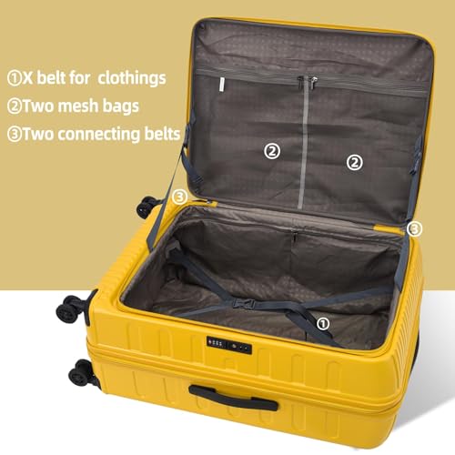 29 Inch Checked Luggage with Expansion and Side Opening