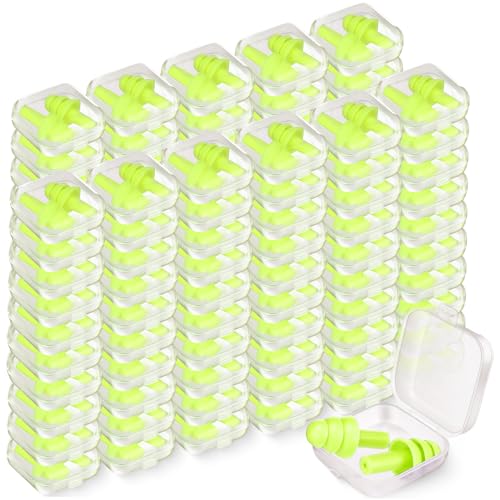 100 Pairs Silicone Ear Plugs Bulk with Case Nrr 29db (100 Count)