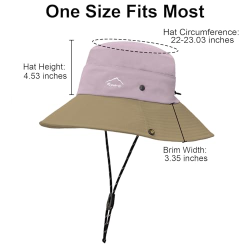 Sun Hats for Women Bucket Hat UV Protection Fishing Hat Wide Brim Safari Hats 2 in 1 Zip