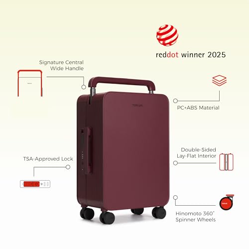 Balance 24" Wide Handle Suitcase Hardside Zipperless Luggage Red