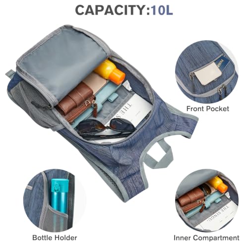 10 15L Small Rucksack Foldable Backpack Lightweight Packable Daypack Travel Outdoor Hiking Shoulder Bag