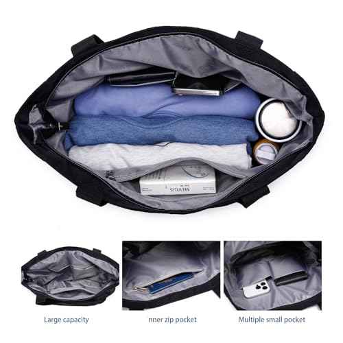 Large Capacity Foldable Tote Bag with Zipper