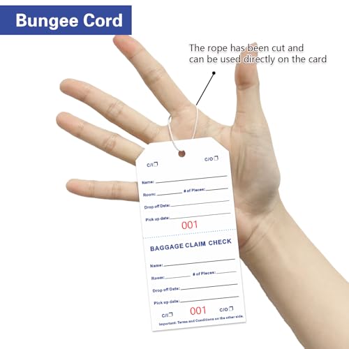 1000 Baggage Claim Check Tags with Transfer Tape on Back (1000 Count)