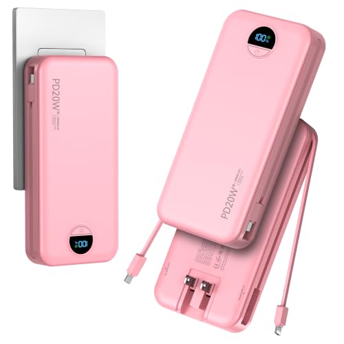20000mAh Ultra Portable Charger Power Bank with inBuilt Cables&AC Wall Plug