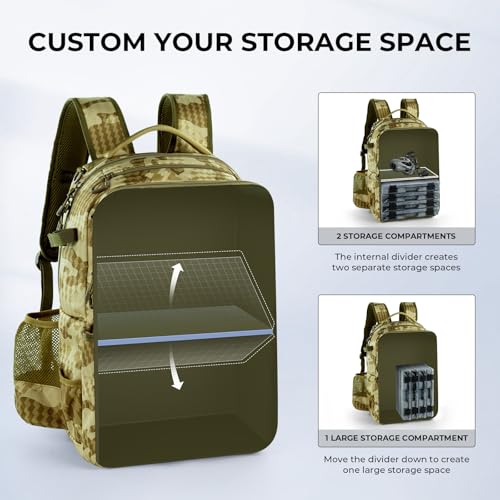 BaitSpace Fishing Backpack with Bait Binder & 2 Rod Holders
