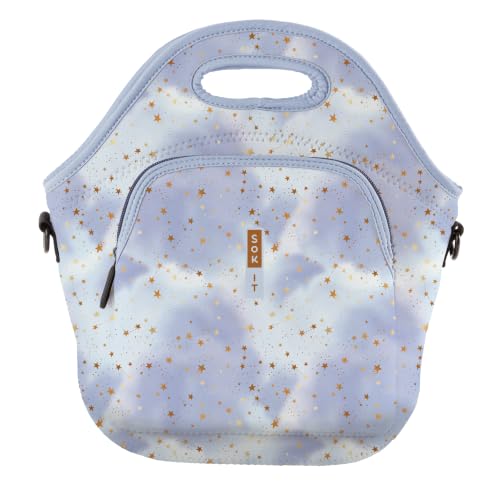 LunchTote Zippered Bag Insulated Neoprene Caddy (Cosmic Glitter / X-Large 6.5 Quart Lunch Tote)
