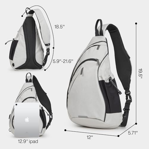 Sling Bag Men Backpack Unisex One Shoulder Bag Hiking Travel Backpack Crossbody with USB Port for Men Women Versatile Casual Daypack
