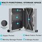 Carry On Luggage PC+ABS Aluminum Frame Zipperless Luggage Hard Shell Suitcase TSA Lock Double Spinner Wheels 20 Inch Silver