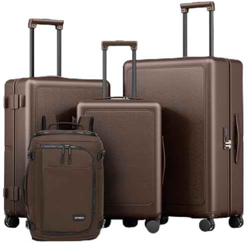4 Piece Hardside Luggage Set with Backpack (3 Count)